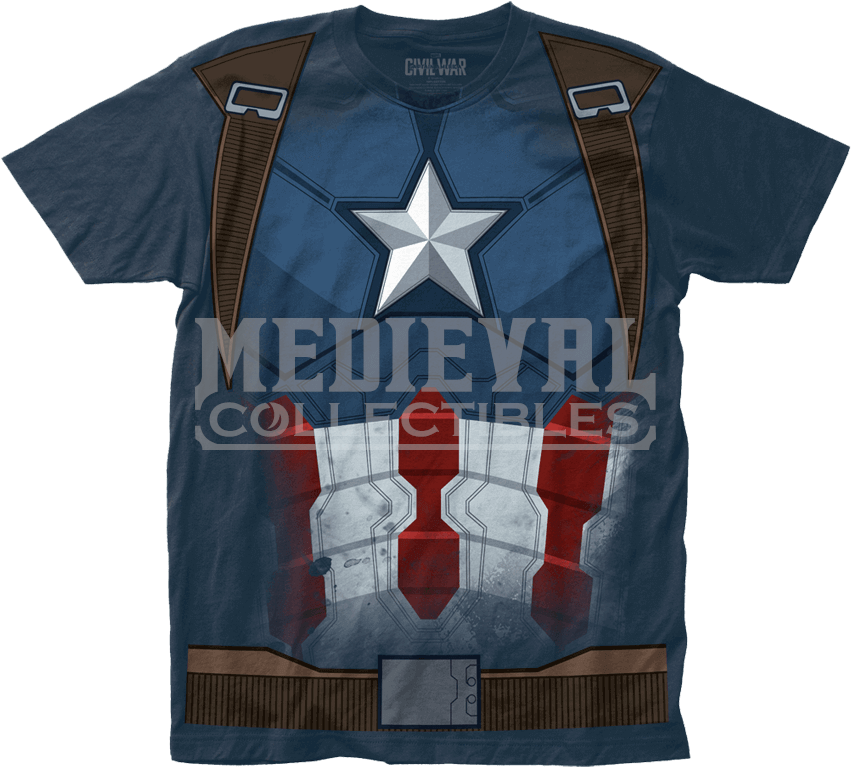 Captain America Civil War Suit T Shirt - Captain America Clipart (850x850), Png Download