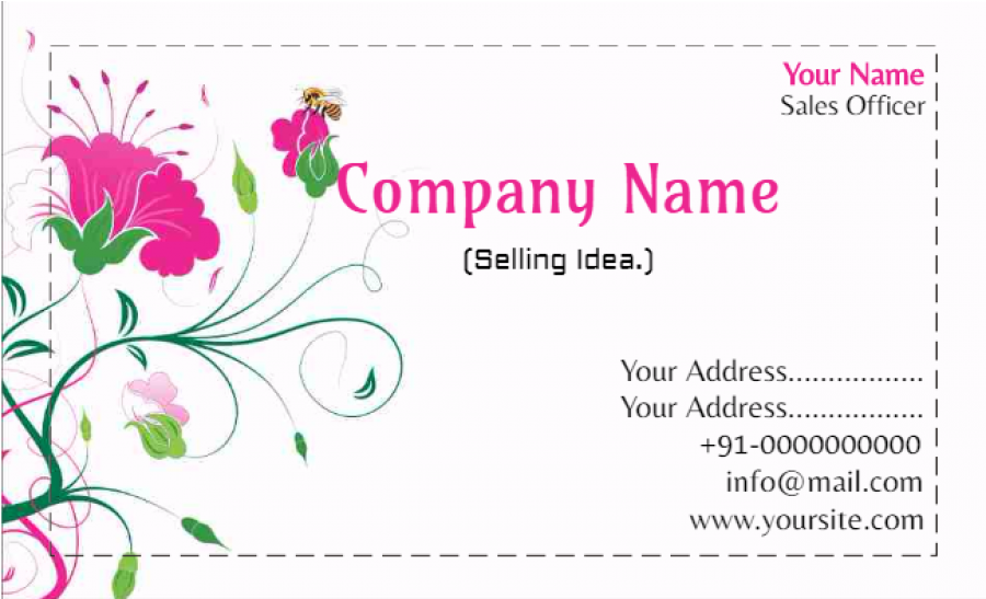 P1306-900x900 - Flowers Business Visiting Card Design Clipart (900x900), Png Download