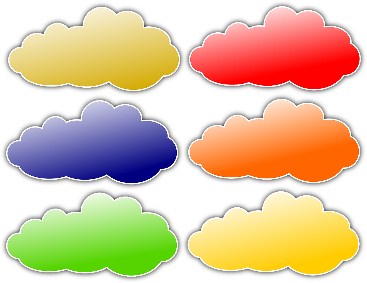 Nubes De Colores Dibujo Clipart (1280x988), Png Download