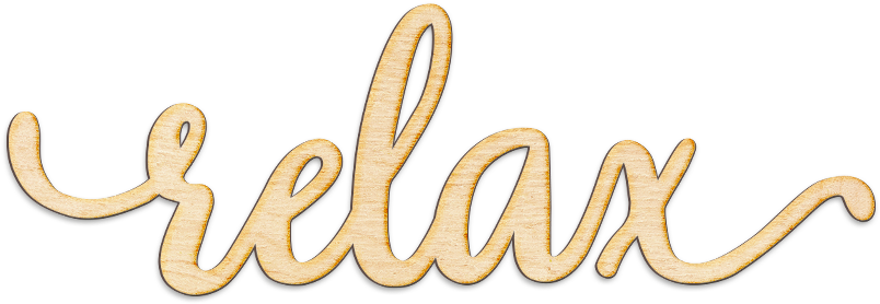 Relax Script Wood Cut - Relax Transparent Clipart (1000x1000), Png Download