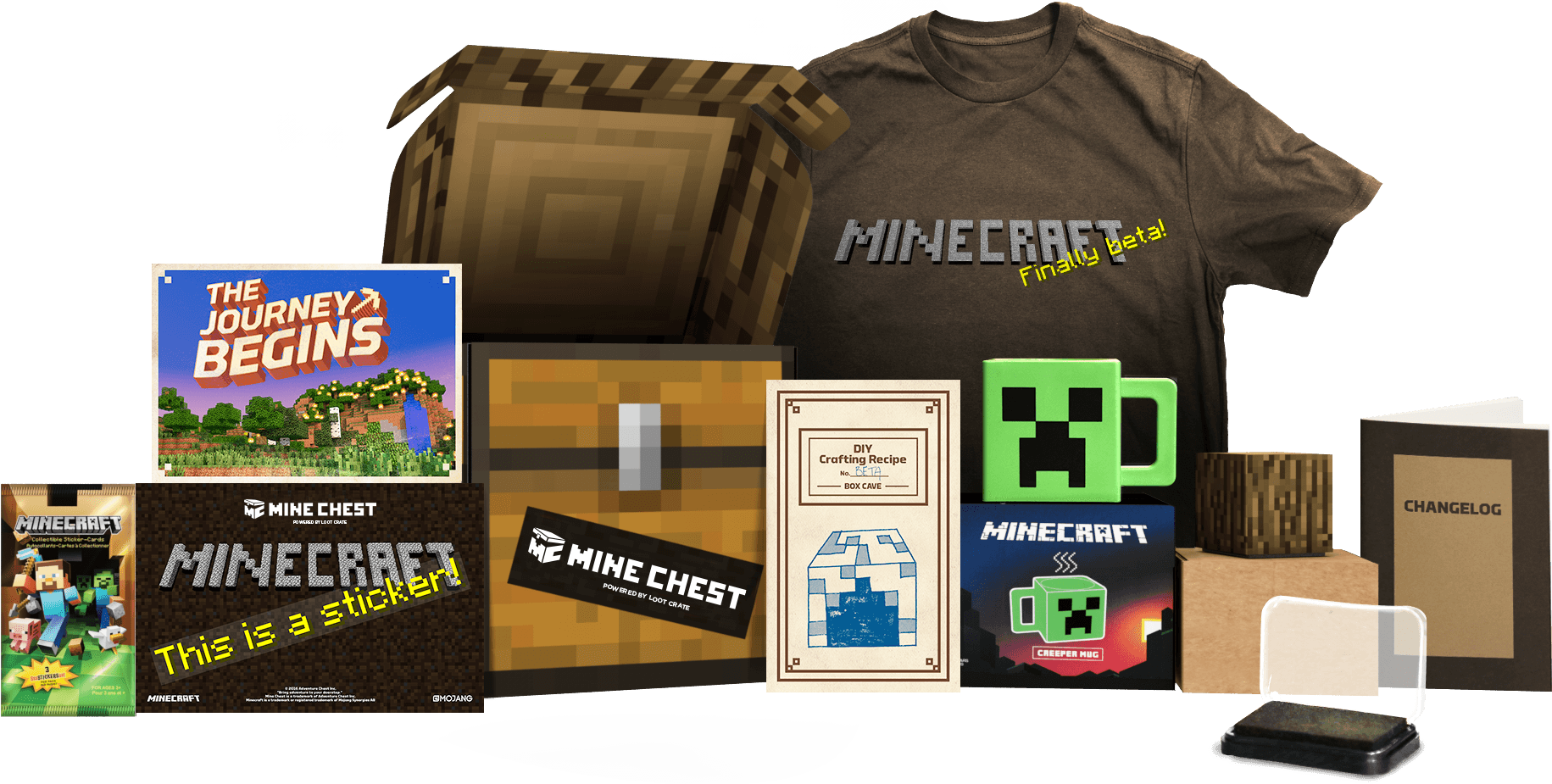 Loot Crate Minecraft Subscription Box - Minecraft Clipart (1831x925), Png Download