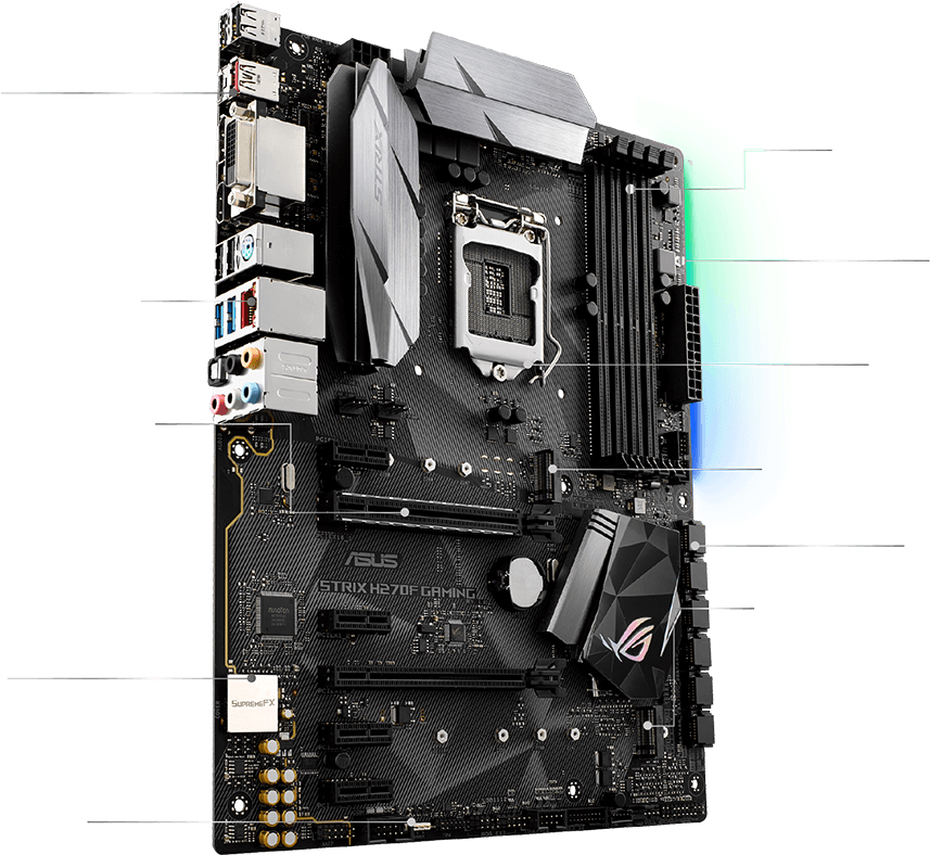 Asus Rog Strix H270f Clipart (891x873), Png Download