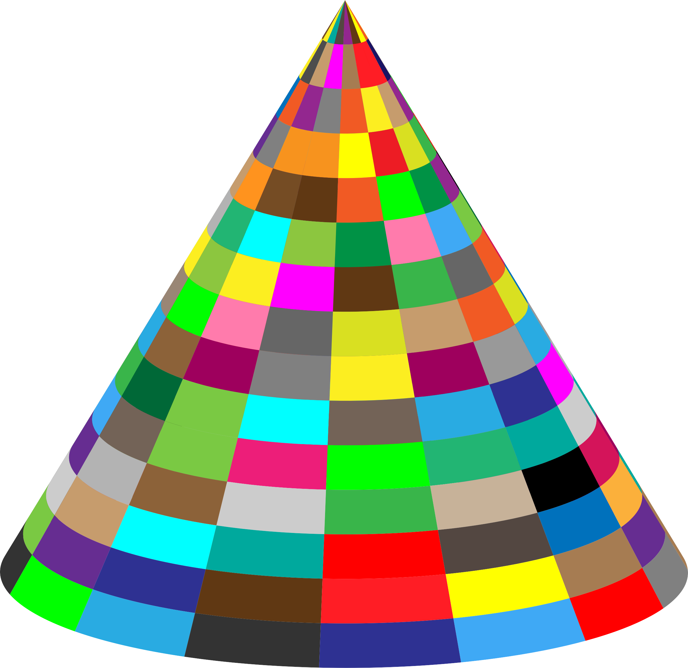 This Free Icons Png Design Of 3d Multicolored Cone Clipart (2400x2330), Png Download