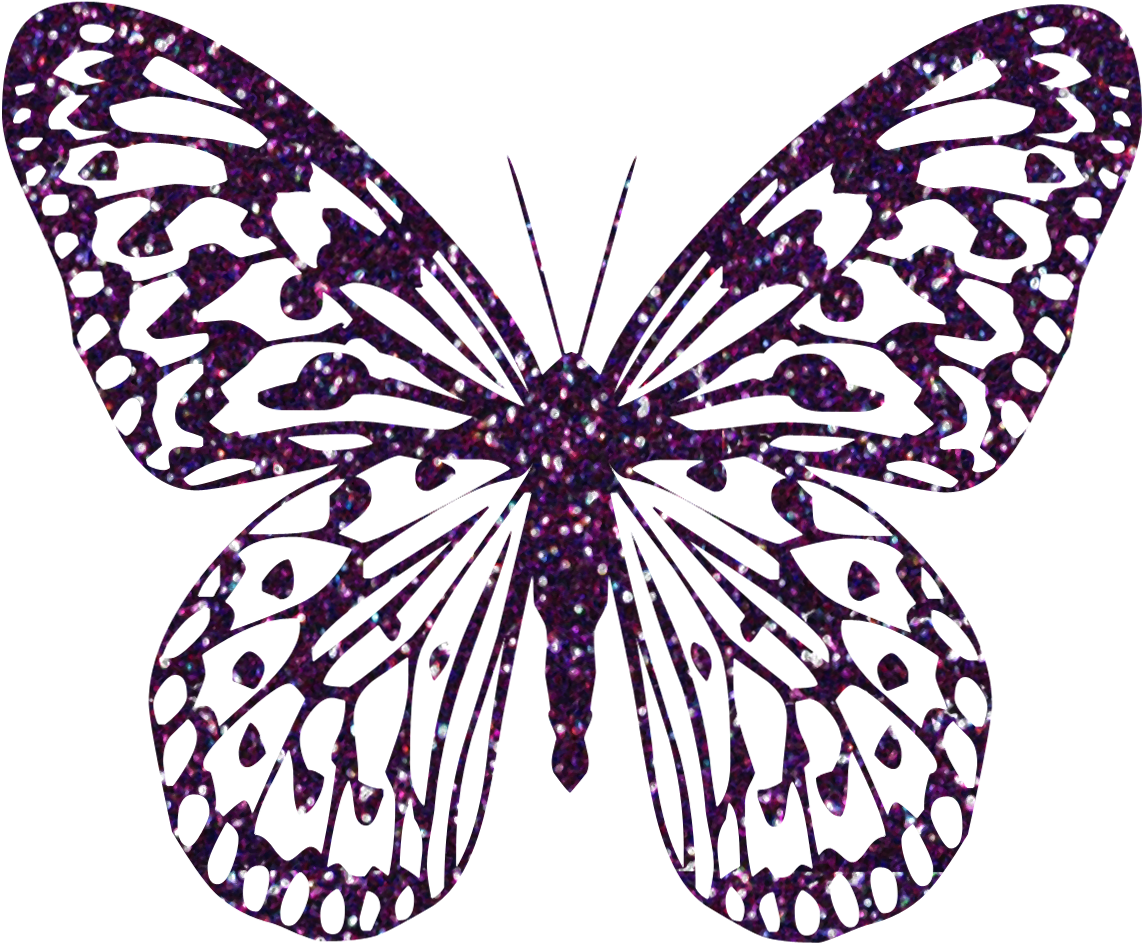 Purple Decorative Butterfly Png Clipart Image - Pink Butterfly Transparent Background (1187x1070), Png Download