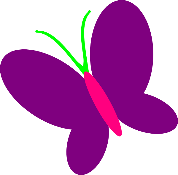 Purple Butterfly Clip Art At Clker - Spring Butterfly Clip Art - Png Download (600x592), Png Download