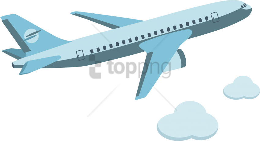 Free Png Cartoon Plane Png Image With Transparent Background - Vector Airplane Cartoon Png Clipart (850x464), Png Download