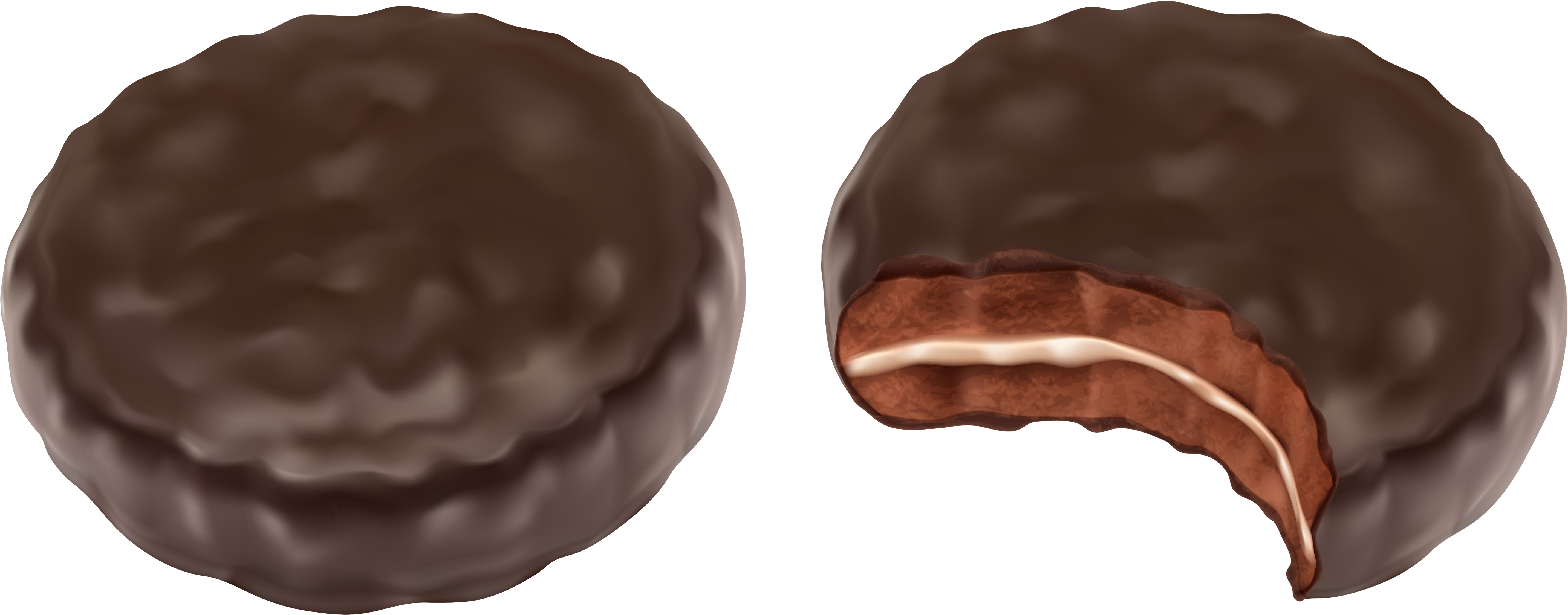 Chocolate Sandwich Biscuits Png Clipart Picture - Chocolate Sandwich Cookies Clipart Transparent Png (6144x2567), Png Download
