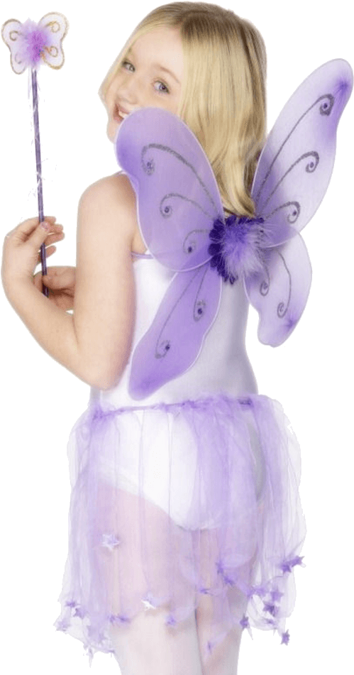 Child Purple Butterfly - Butterfly Fancy Dress Wings Clipart (600x951), Png Download