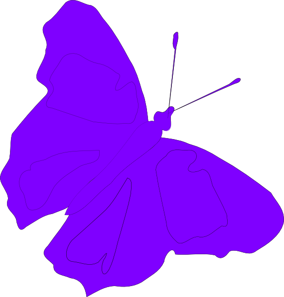 Purple Butterfly Hi Clipart (570x598), Png Download