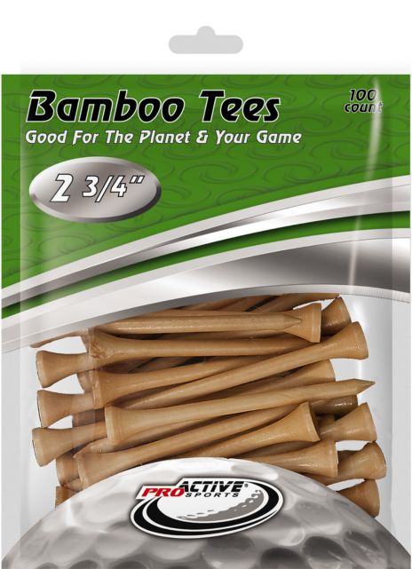 100 Pack Of 2 3/4" Inch Bamboo Golf Tees By Proactive - Proactive Sports Clipart (640x640), Png Download