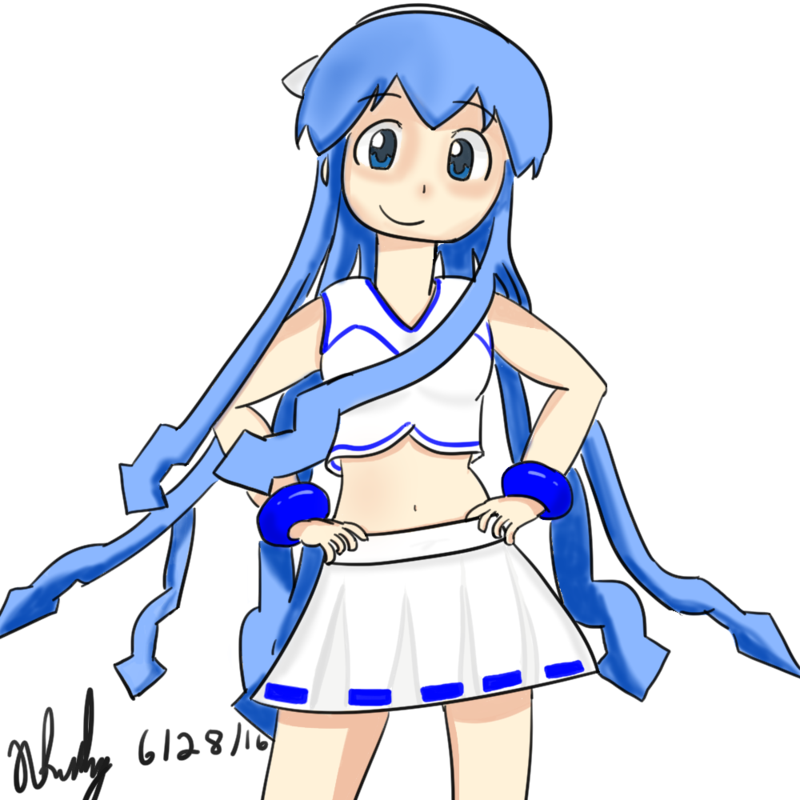 Siberianrusky 20 7 Cheerleader Ika Musume By Siberianrusky - Squid Girl Cheerleader Clipart (800x800), Png Download