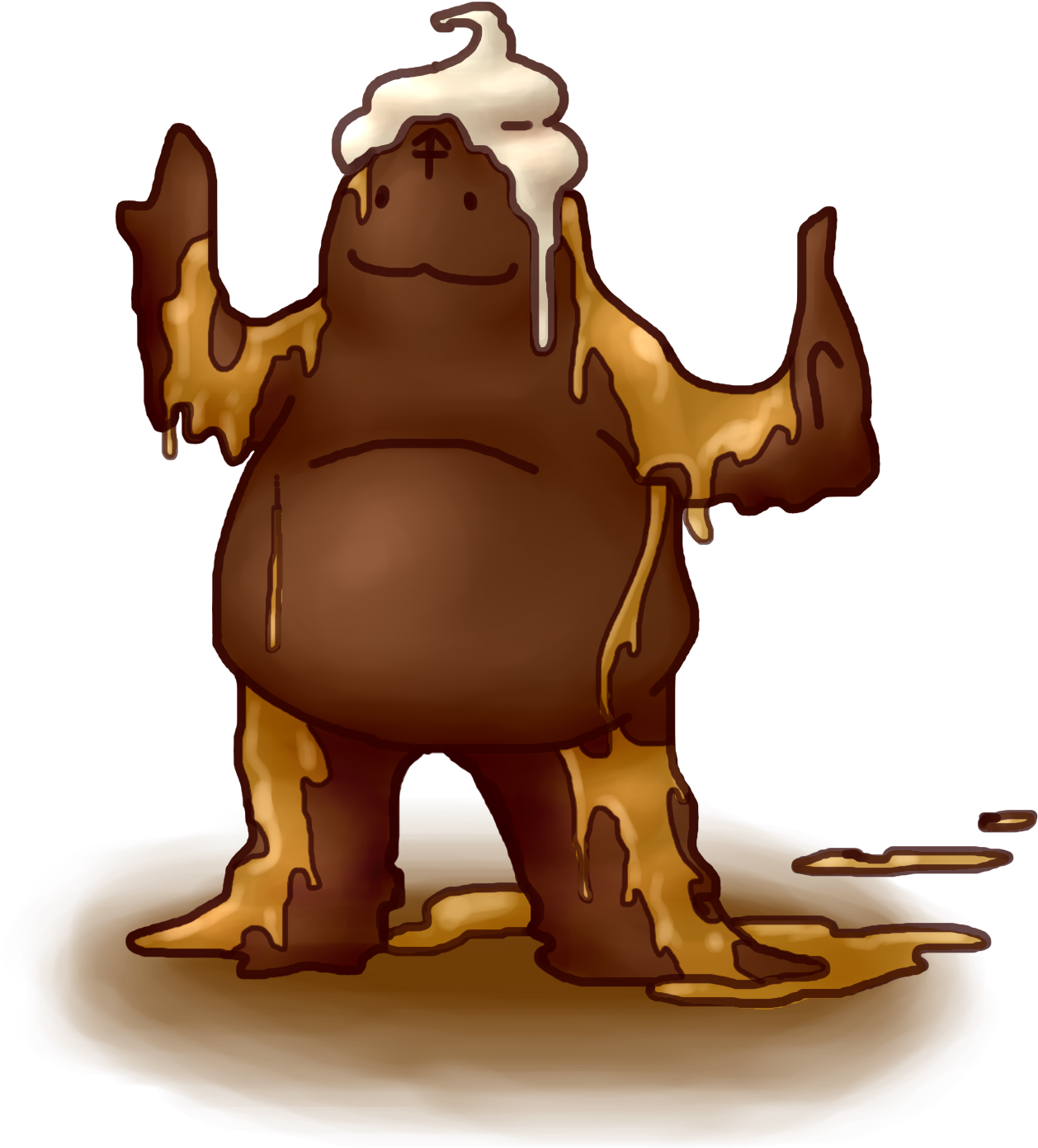 Sticky Toffee Pudding Golem - Sticky Toffee Pudding Cartoon Clipart (1592x1670), Png Download