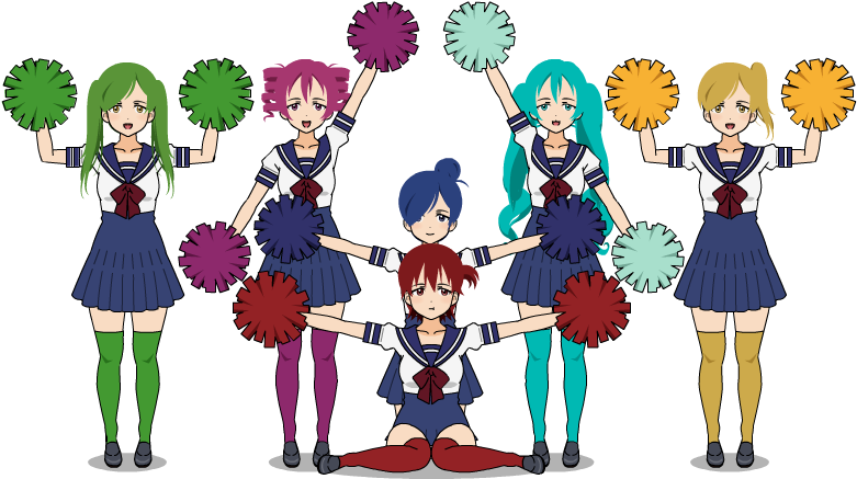 Yandere Simulator Cheerleaders , Png Download - Yandere Simulator Cheerleading Club Clipart (781x437), Png Download
