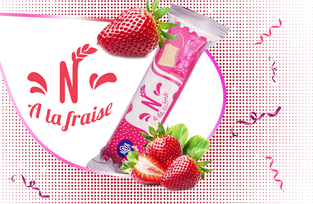 Biscuit Naya Stuffed With Strawberry - Strawberry Clipart (1075x699), Png Download