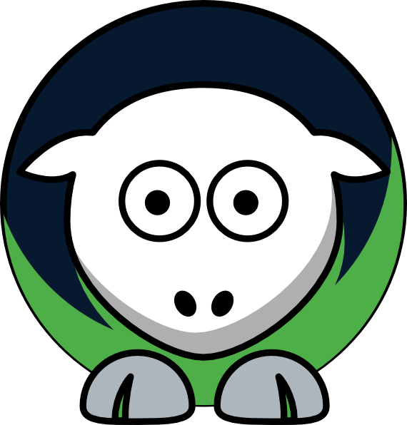 Sheep 4 Toned Seattle Seahawks Team Colors Svg Clip - Png Download (570x596), Png Download