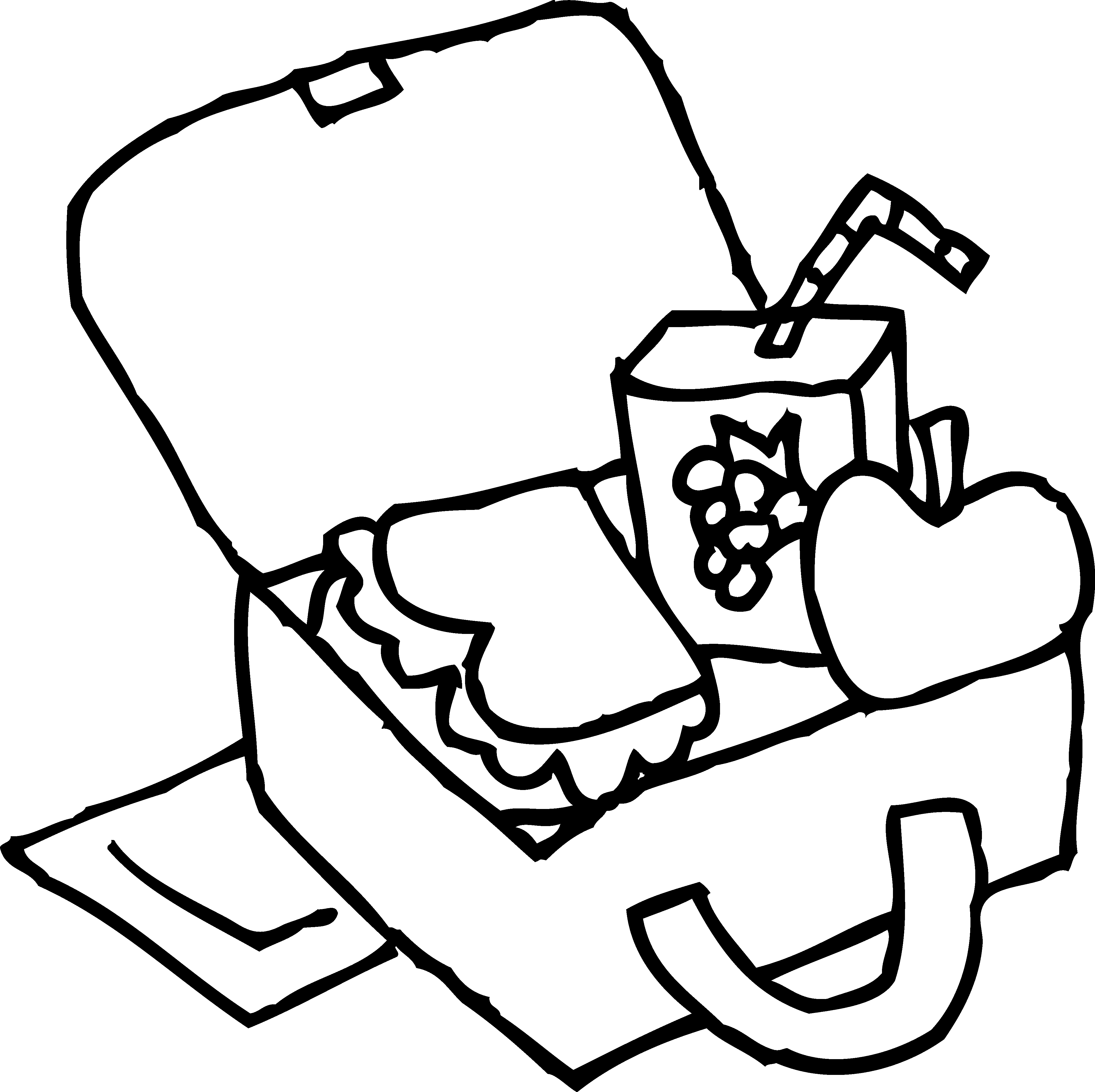 Vector Download Cereal Box Clipart Black And White - Lunch Box Clipart - Png Download (4097x4086), Png Download