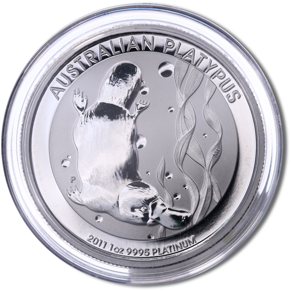 1 Oz Platypus Platin Coin Capsule - Silver Clipart (1005x1003), Png Download