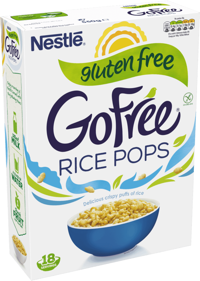 Nestle Gofree Rice Pops Gluten Free Cereal Box - Nestle Clipart (752x1003), Png Download