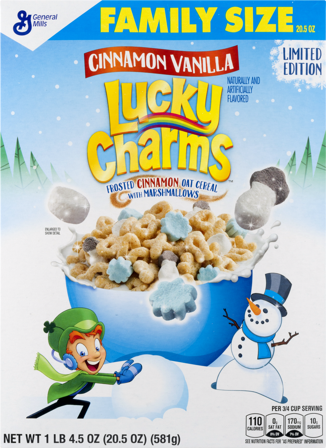 General Mills Lucky Charms Cereal Nutrition Facts Png - Chocolate Winter Lucky Charms Clipart (1800x1800), Png Download