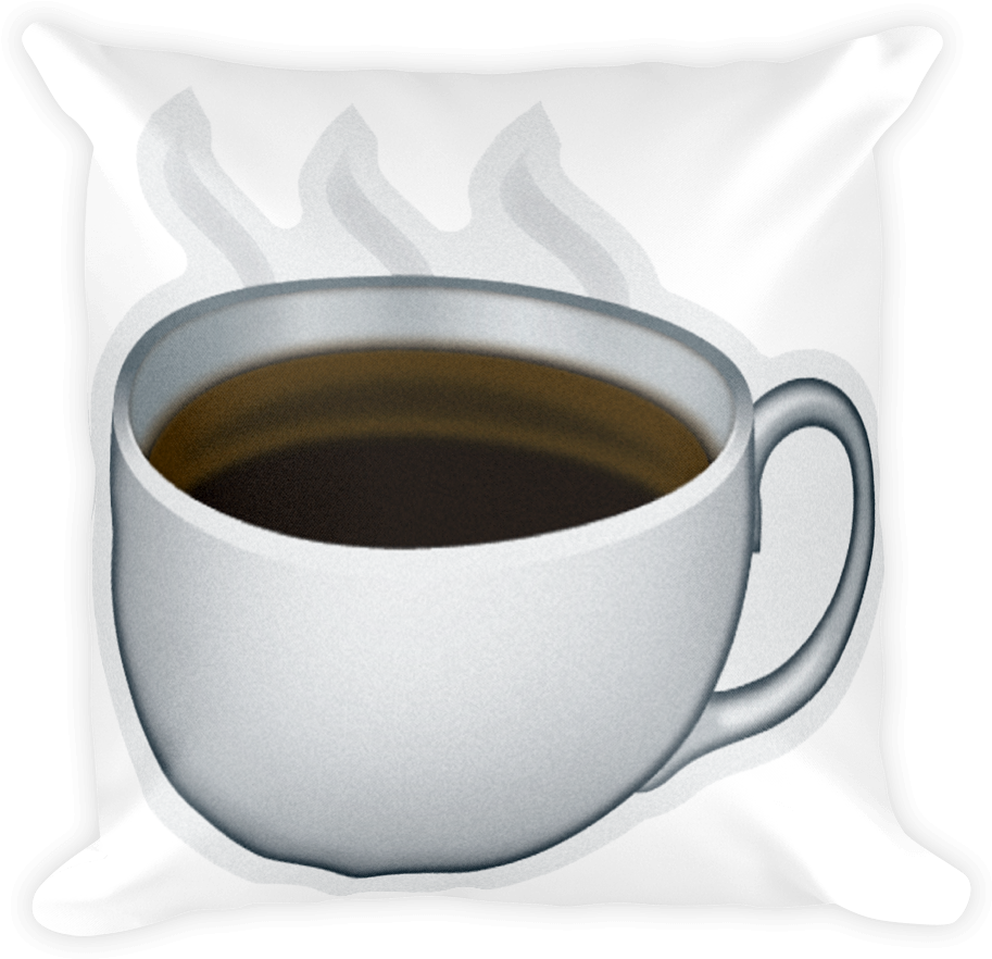 Emoji Pillow Hot Beverage Just Emoji Png Coffee Emoji Clipart (913x882), Png Download