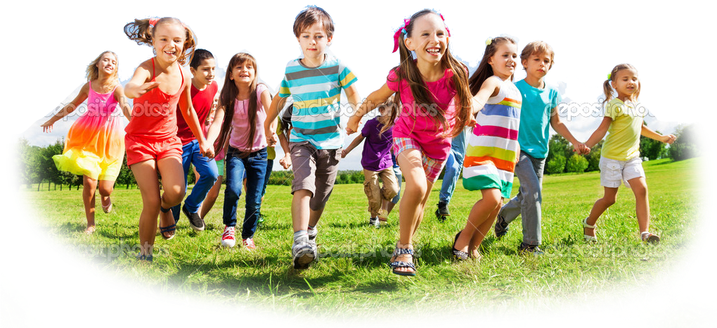 Depositphotos 32010675 Kids Running Enjoying Summer - Healthy Childhood Clipart (1019x476), Png Download