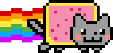 Rainbow Pop Tart Cat - Cartoon Clipart (1125x900), Png Download