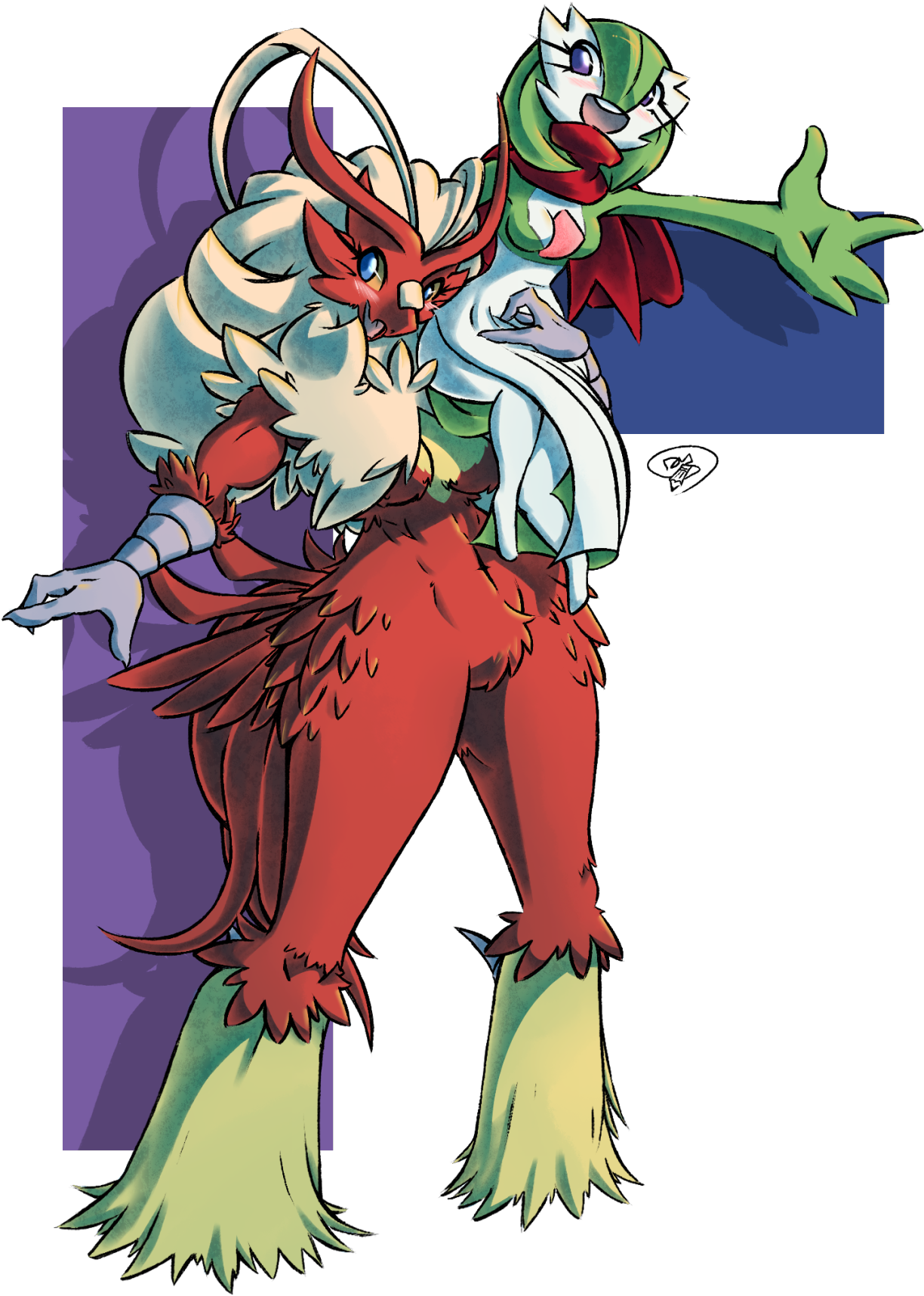 Pokemon Blaziken And Gardevoir Clipart (1280x1742), Png Download