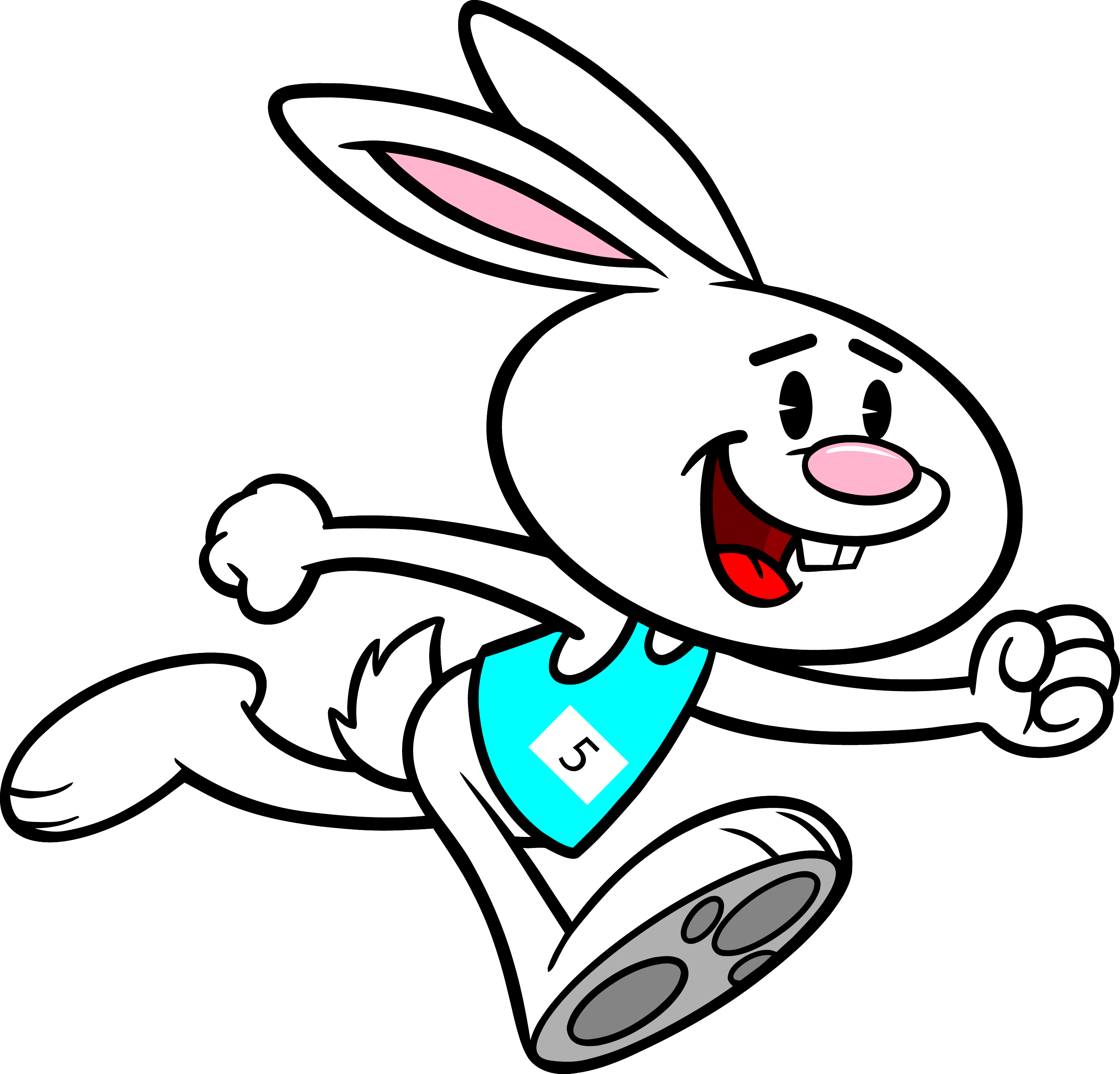 Hippity Hop Half Marathon, 10k, 5k, Kids Dash - Easter Bunny Running Race Clipart (2936x2813), Png Download