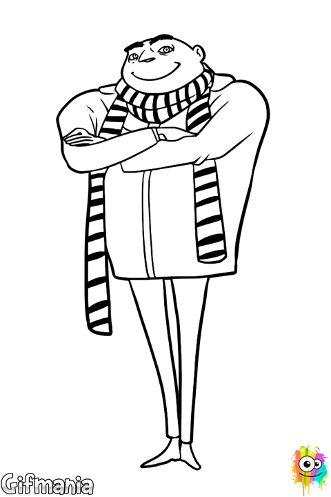 Ya Puedes Colorear Online A Gru, Mi Villano Favorito - Minions Coloring Pages Gru Clipart (480x720), Png Download