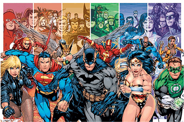 Justice League Running Poster - Justice League Comics Clipart (600x600), Png Download