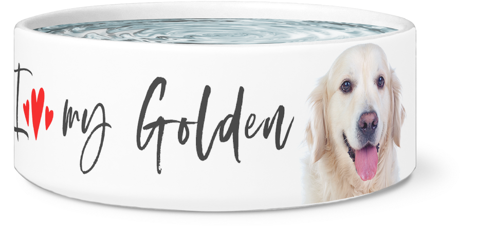 Large Dog Bowl, I Love My Golden Retriever Designer - Labrador Retriever Clipart (1024x1024), Png Download