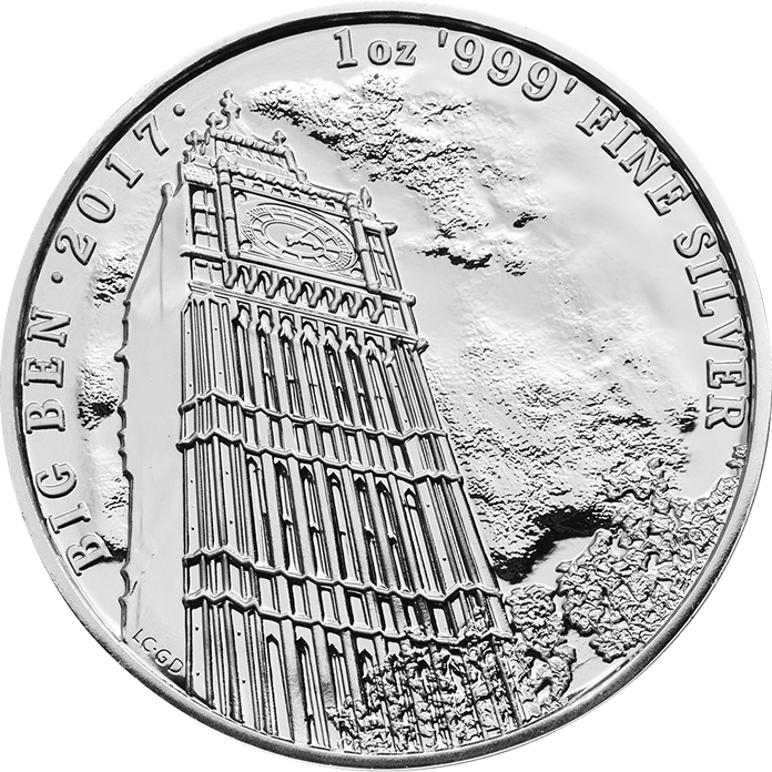 Landmarks Of Britain 2017 Big Ben 1 Oz Silver Coin - British Landmark Coins Clipart (696x696), Png Download