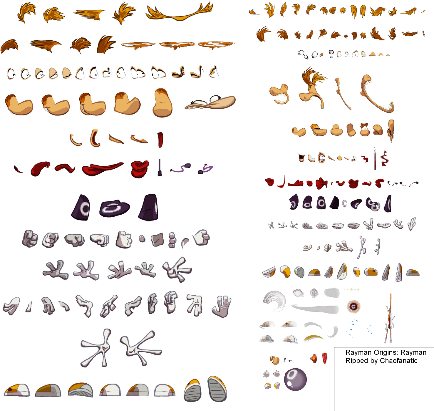 Click For Full Sized Image Rayman - Rayman Legends Sprite Sheet Clipart (1499x1408), Png Download
