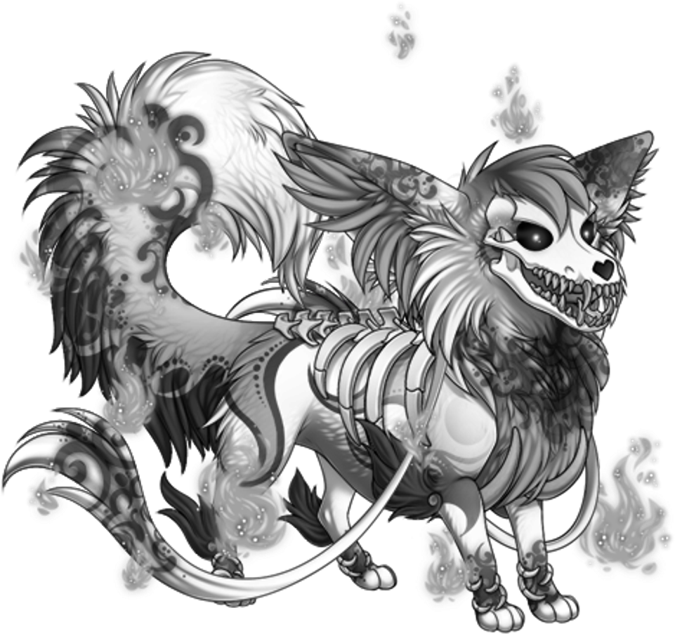 #flames #demonic #evil #dark #wolf #skeletal #skeleton - Illustration Clipart (1024x1024), Png Download