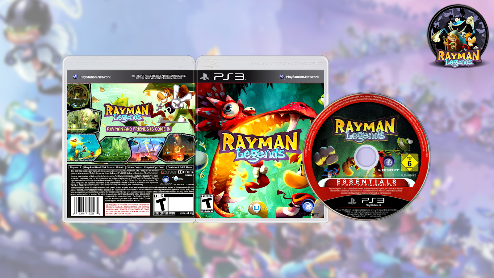 Rayman Legends Usa/europe Ps3 Download Clipart (1600x900), Png Download