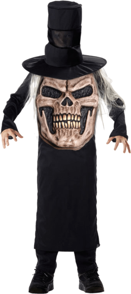 Child Evil Skull Mad Hatter Costume - Halloween Kostuum Jongens Clipart (600x951), Png Download