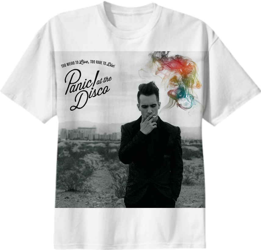 Panic Disco Shirt - Panic At The Disco Too Weird To Live Too Rare To Die Clipart (856x820), Png Download