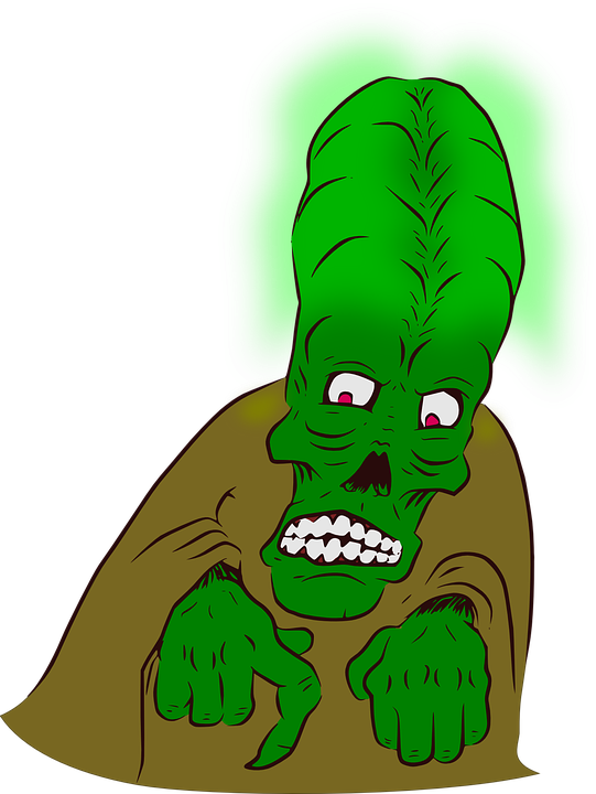 Monster, Alien, Creepy, Glow, Green, Halloween, Hands - Green Monster Art Clip - Png Download (481x640), Png Download