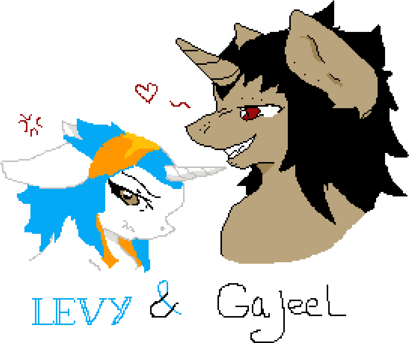 Levy And Gajeel As Mlp , Png Download - Cartoon Clipart (820x688), Png Download