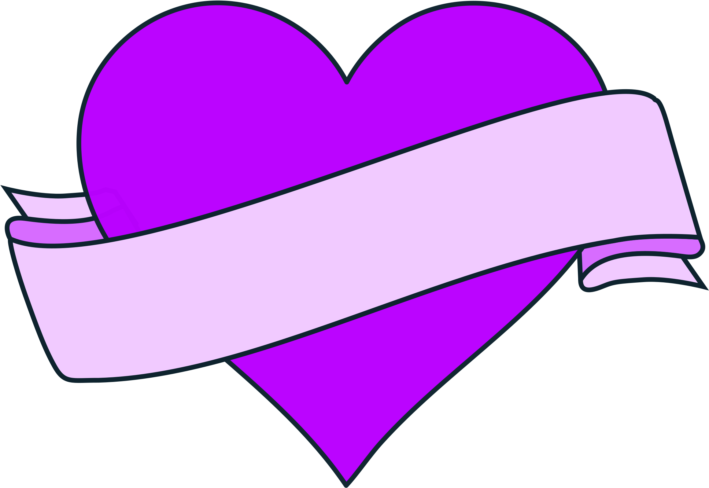 Clipart Ribbon Big Image Png - Heart With Ribbon Clipart Transparent Png (2400x1698), Png Download