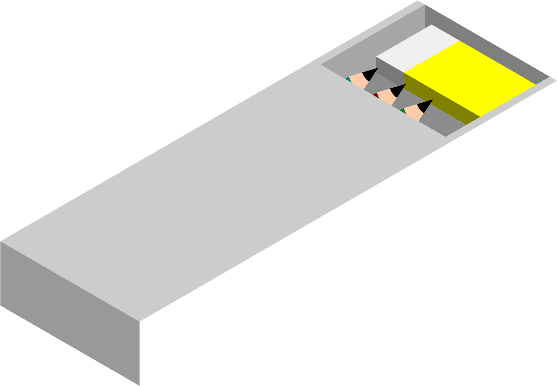 Banner White Case Big Image Png - Pencil Box Clipart Transparent (2400x1687), Png Download