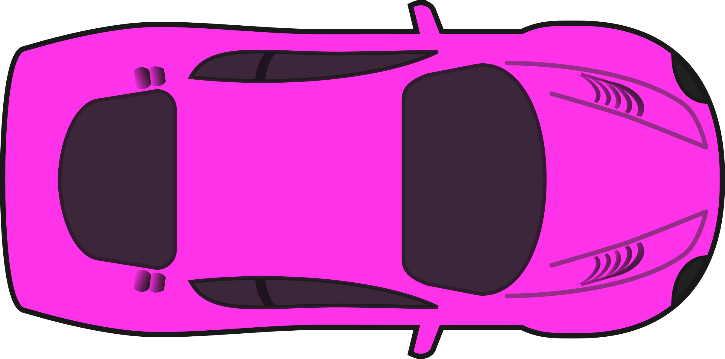 Pink Racing Car Icons Png - Car Clipart Top View Transparent Png (2400x1190), Png Download