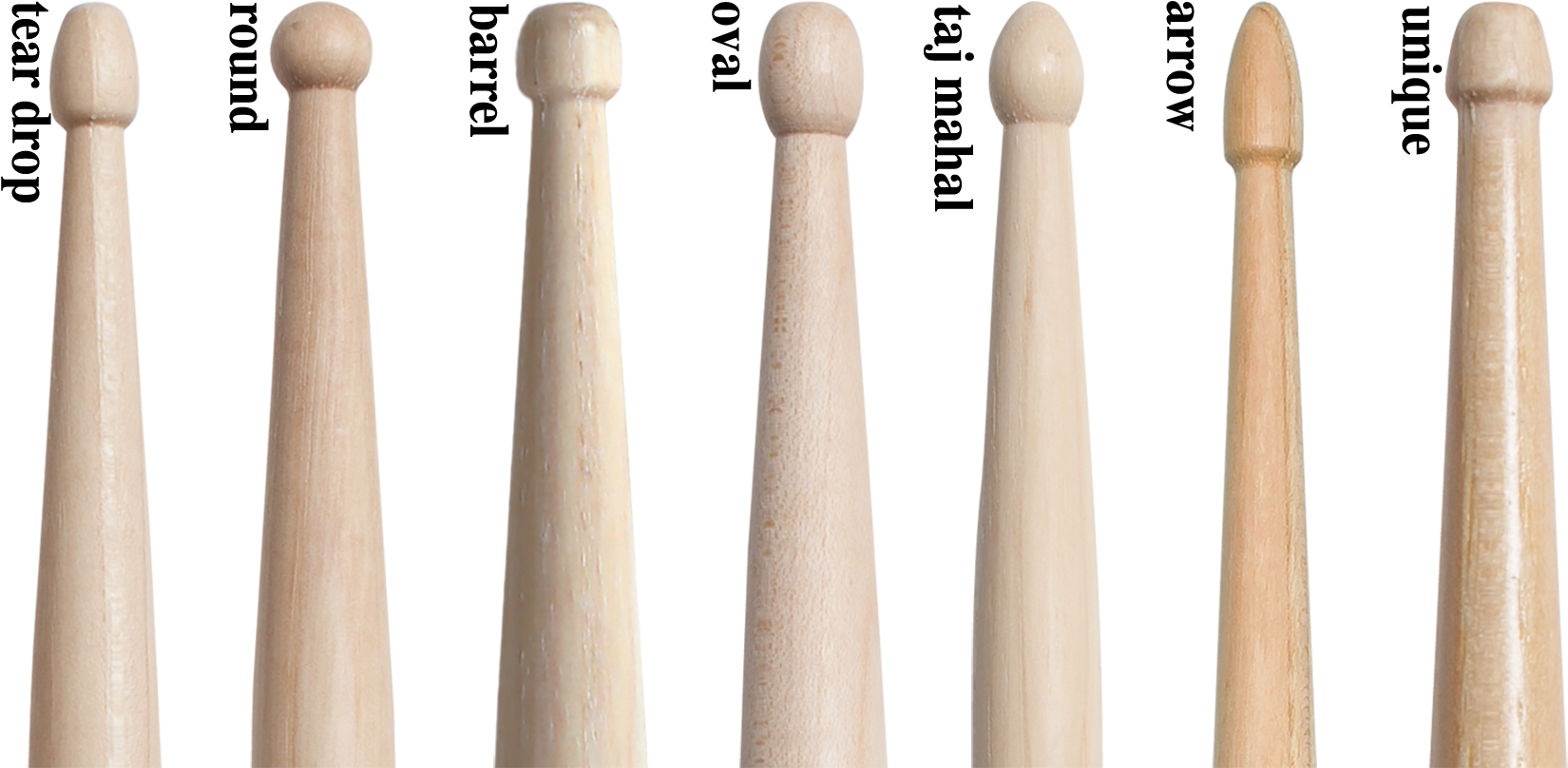 Drumstick Png - Types Of Drum Sticks Clipart (1800x890), Png Download