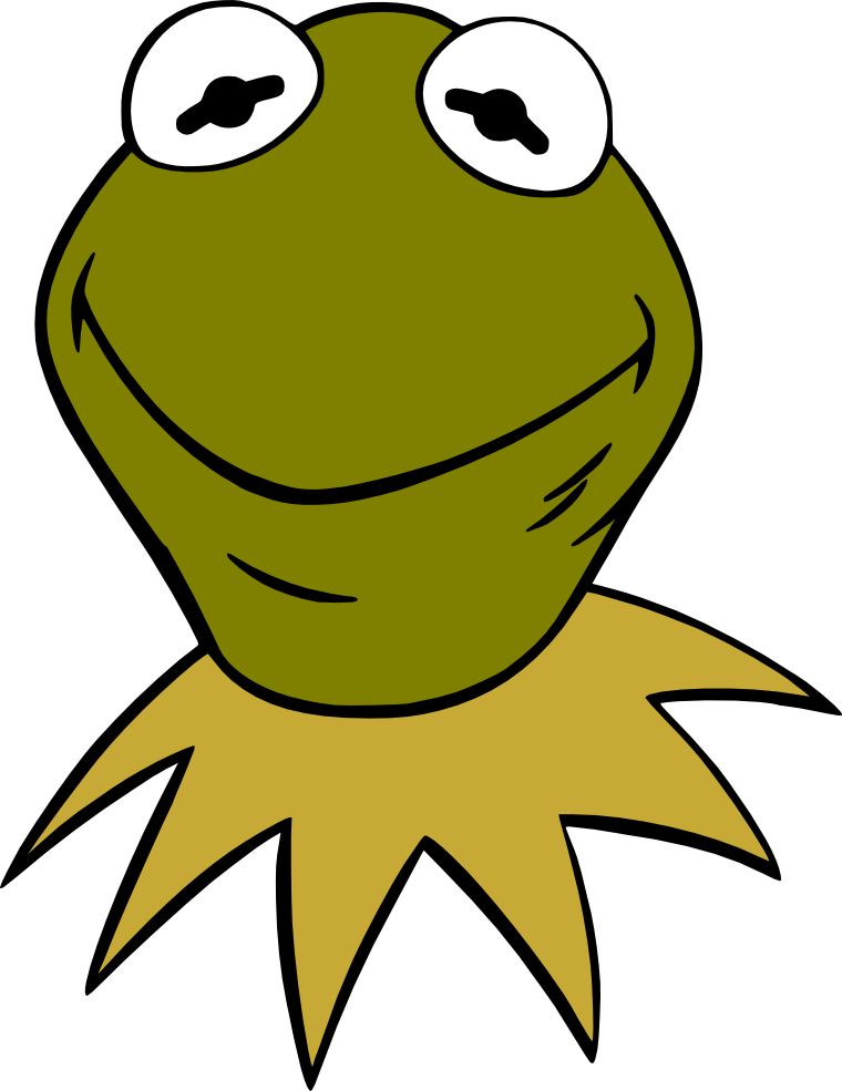 Kermit The Frog Clipart Clipa - Kermit The Frog Black And White - Png Download (760x985), Png Download