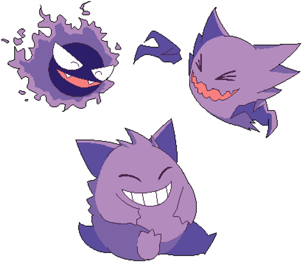 #pokemon #gastly #ghost #gengar #haunter #freetoedit - Gastly Haunter Gengar Gif Clipart (1024x1010), Png Download