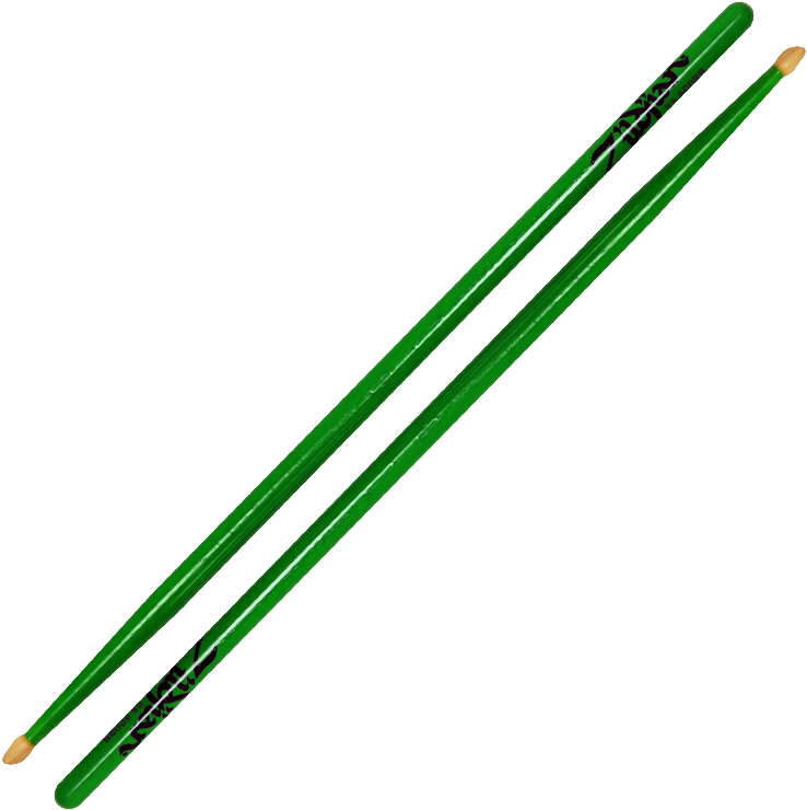 Zildjian Green Neon Drumstick - Green Drumsticks Clipart (800x800), Png Download