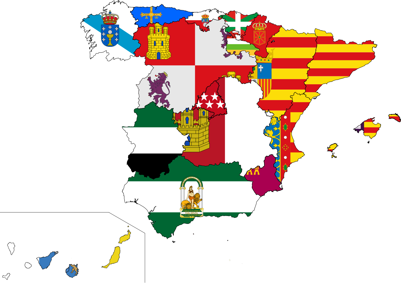 Flag-map Of Spain - Basque Spain Flag Clipart (1371x967), Png Download
