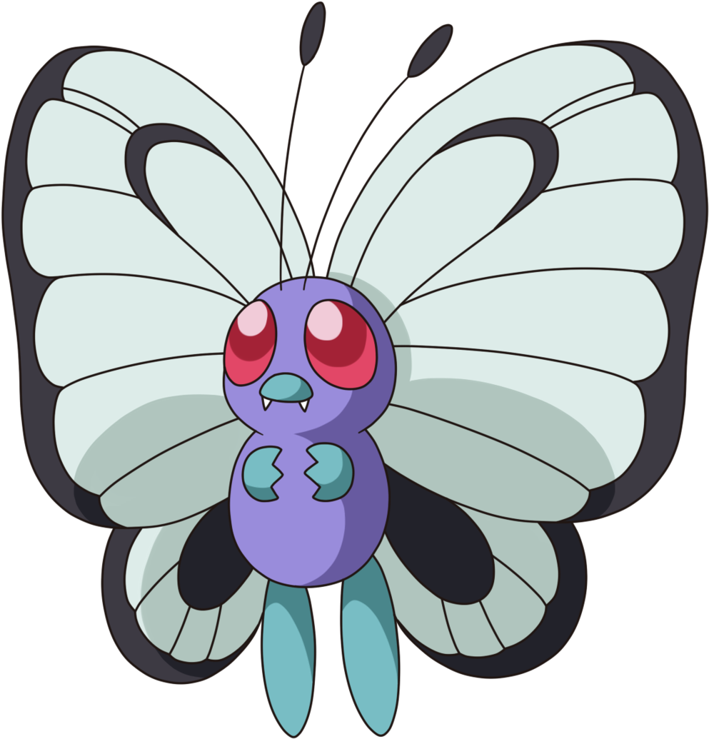 Pokemon Butterfree Female Clipart (1024x1069), Png Download