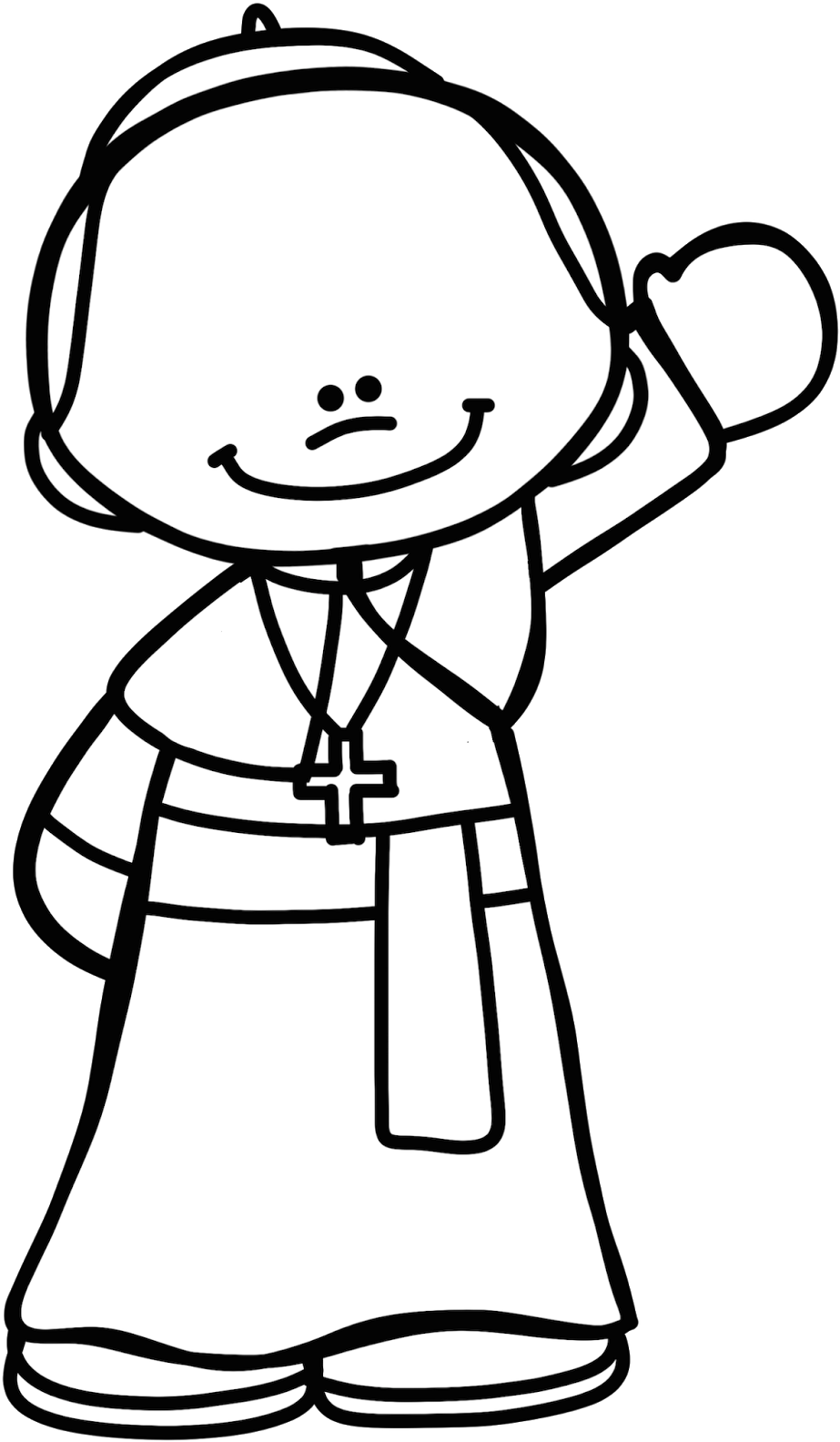 Here Is An Image Of The Pope In Color And B&w - Pope Francis Clipart - Png Download (940x1600), Png Download