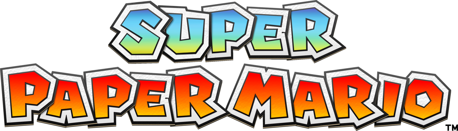 Mario Logo Png - Super Paper Mario Logo Clipart (1600x458), Png Download